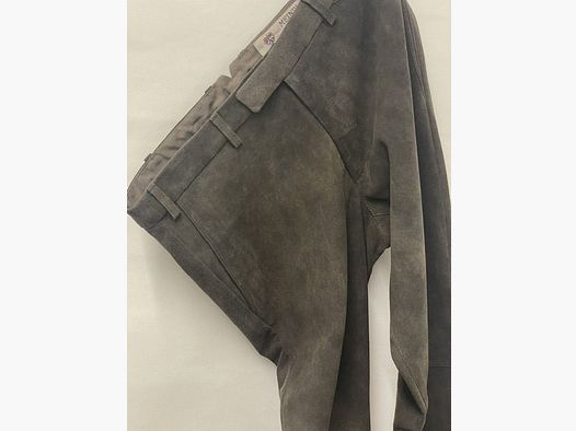 Meindl Hamptons leather trousers in walnut