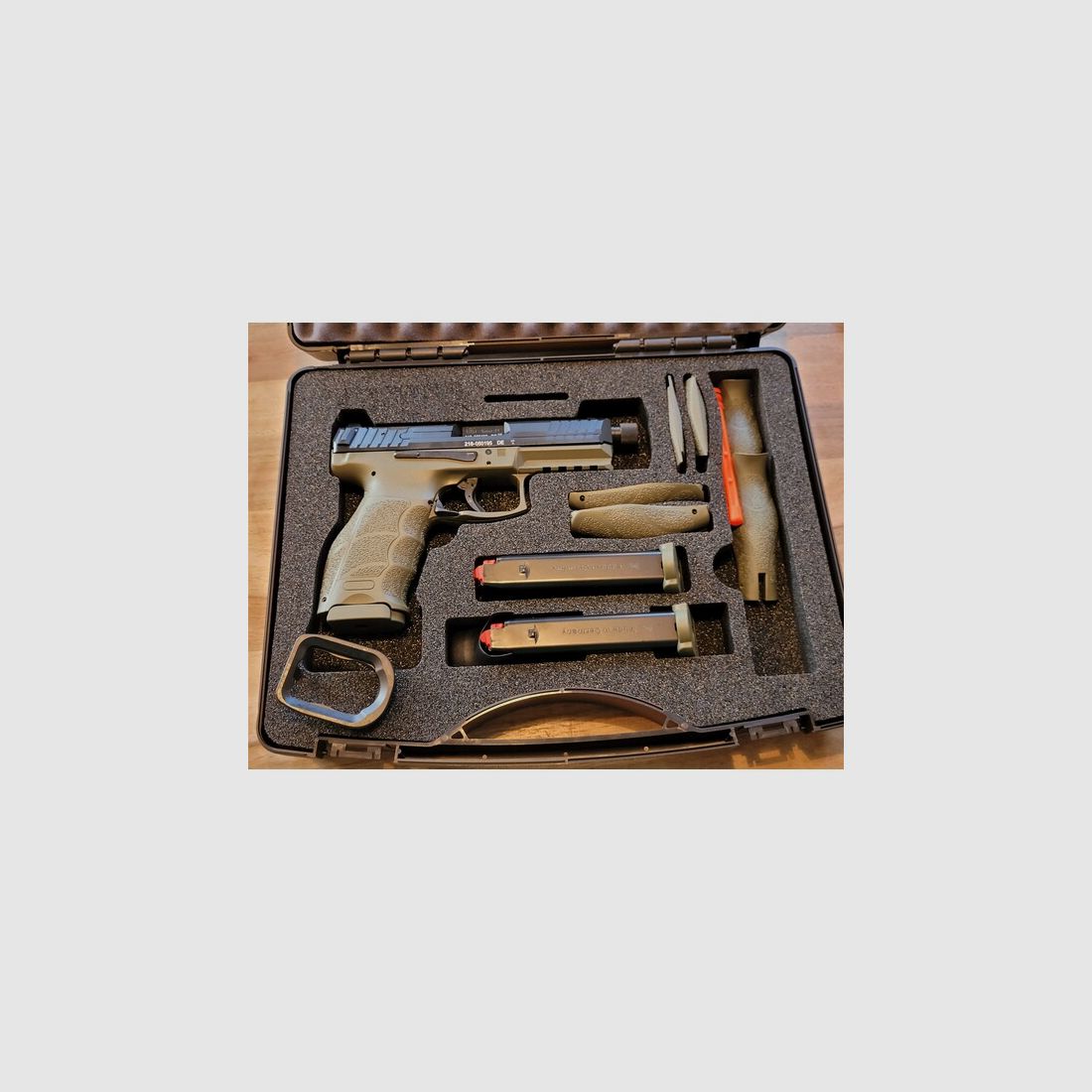 Heckler & Koch halbauto. Pistole SFP9 OR STOR Limited Edition + Optik + Adapterplatte