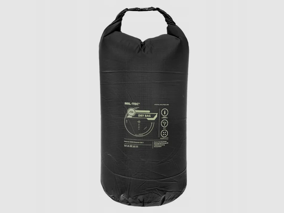 Bolsa impermeable - 25 litros - Negro