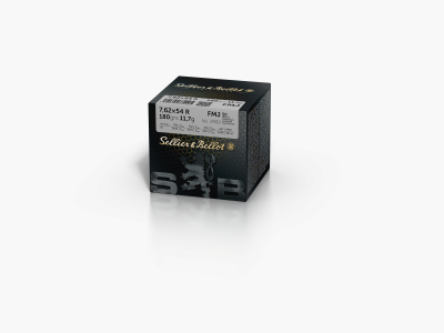 S&B Munición de Rifle 7,62 x 54 R 11,7 g / 180 gr Full Metal Jacket Paquete a Granel de 50
