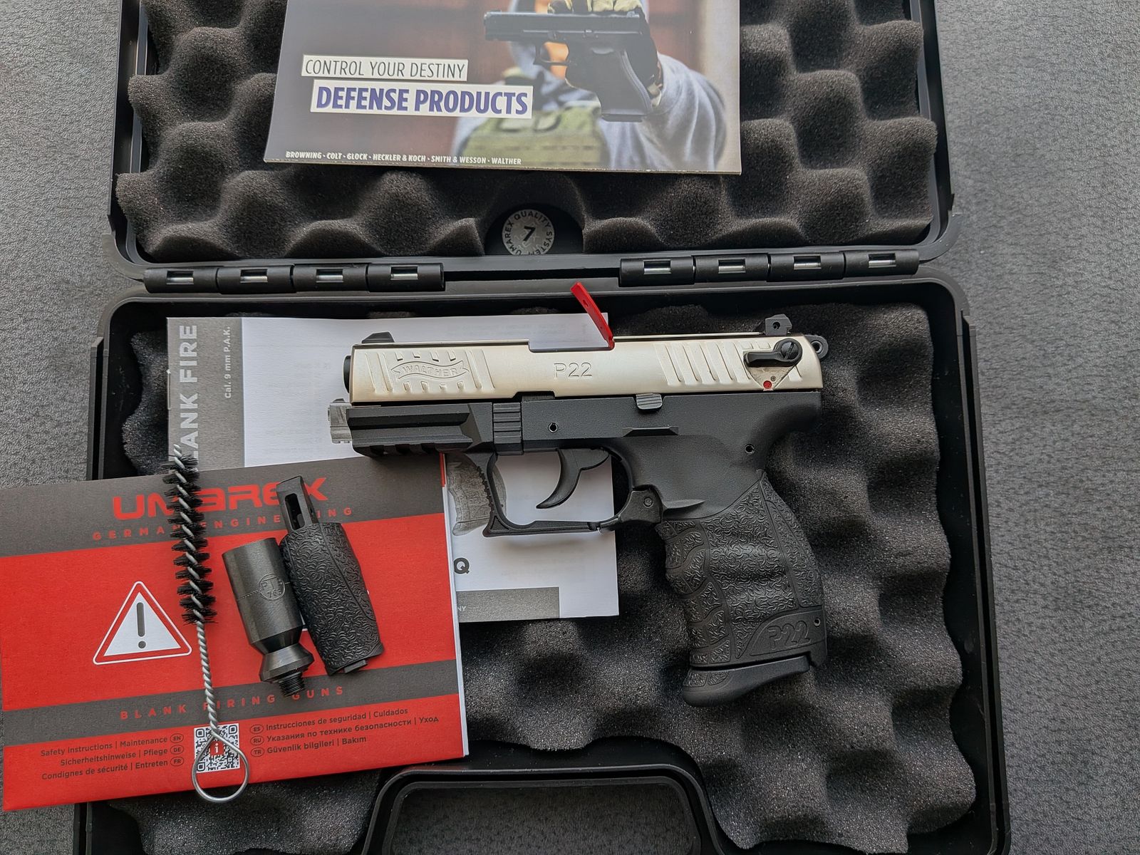 Walther P22Q Nickel 9mm P.A.K. - NEW - P 22 Q blank firing pistol