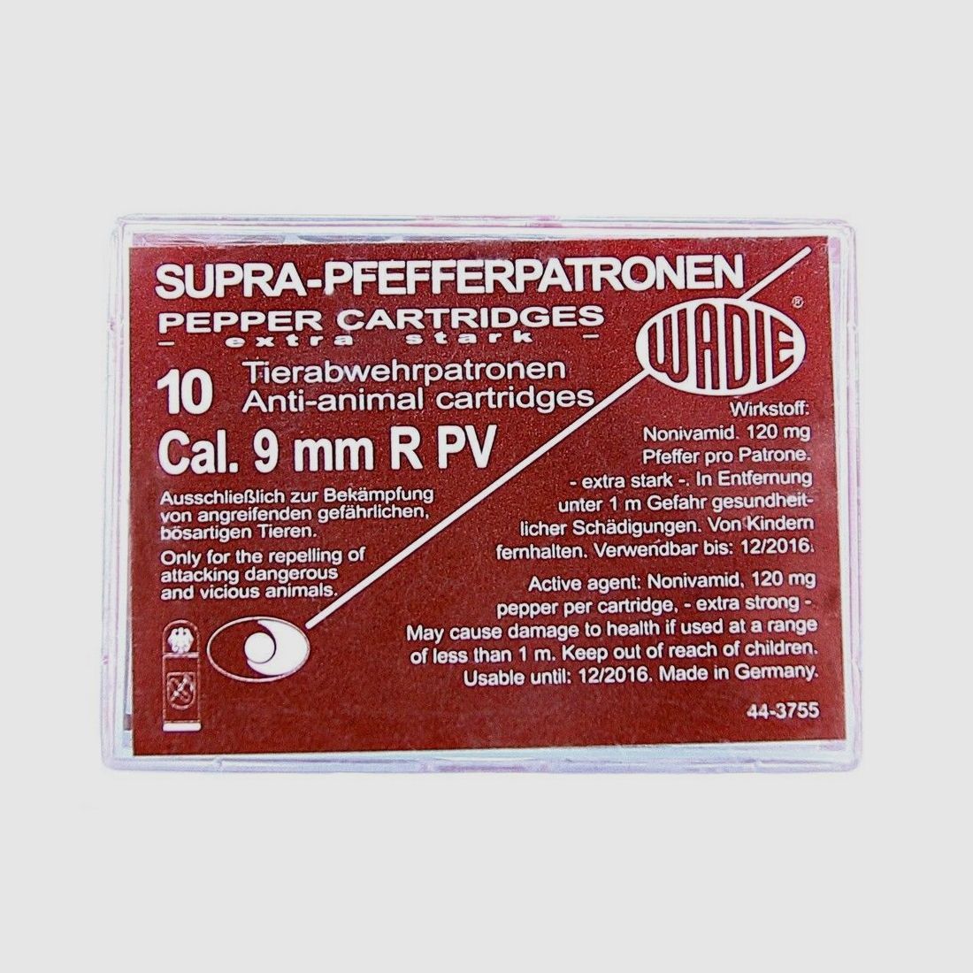 Wadie Supra Pfefferpatronen R PV - 120mg NV im Kal. 9mm