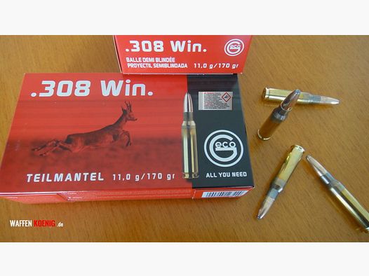 GECO	 80 GECO Patronen 308.Win.Teilmantel 11,0 g