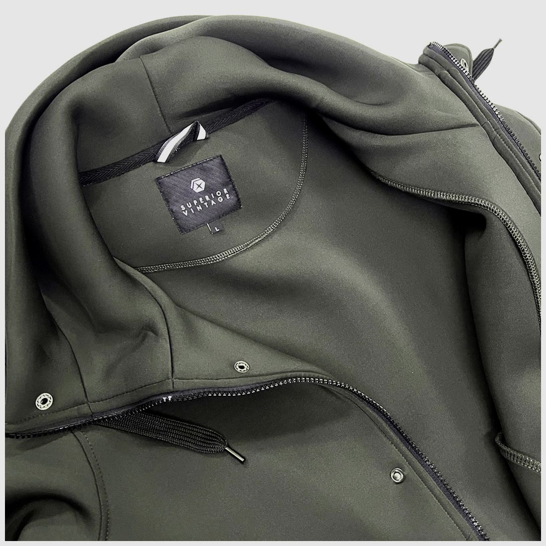 Neoprenjacke mit Kapuze in Olivgrün, Bild 3 von 3