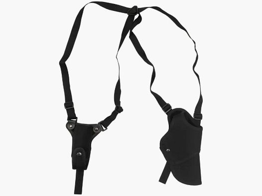 Pistool schouderholster met magazijntas, rechtshandig, zwart