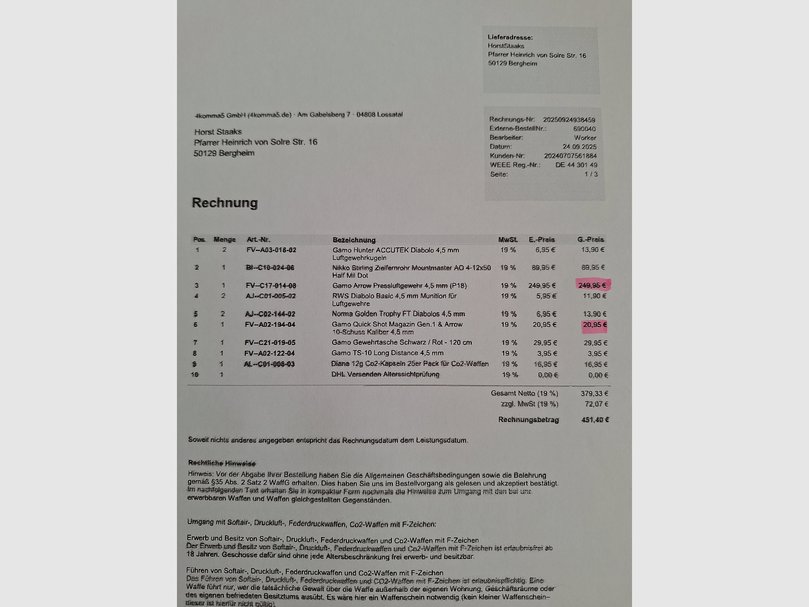 Gamo Arrow PCP karabin pneumatyczny 4,5mm w zestawie z 2x10 magazynkiem