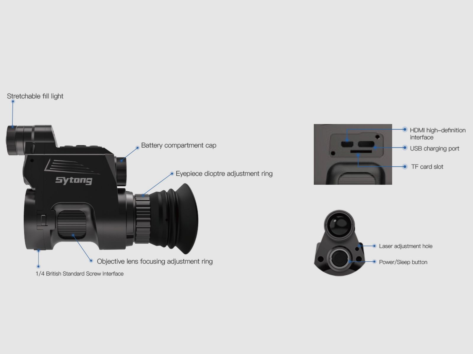 Sytong HT 66 Wersja niemiecka 850nm 16 mm soczewka w zestawie z adapterem 45mm