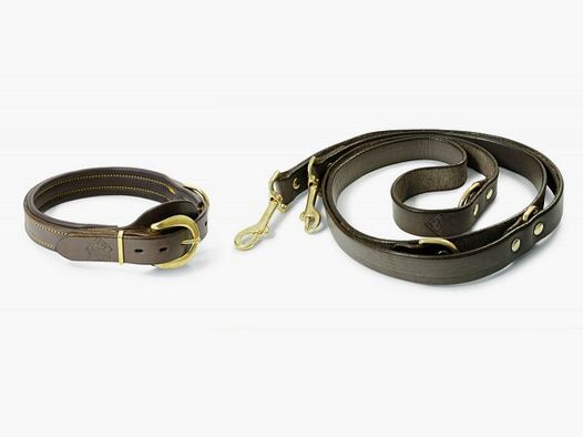 Collar de perro de cuero PUMA + correa