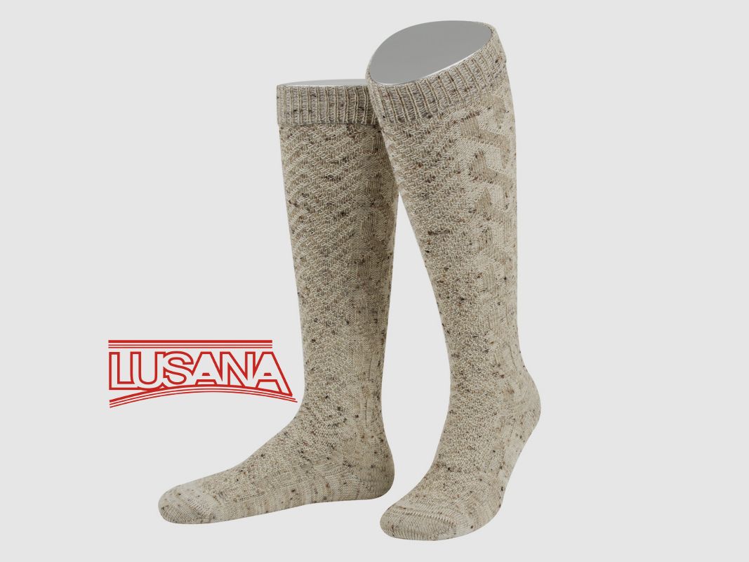 Lusana Calza al Ginocchio "Eddy" Beige Melange Medio L4031 (9)