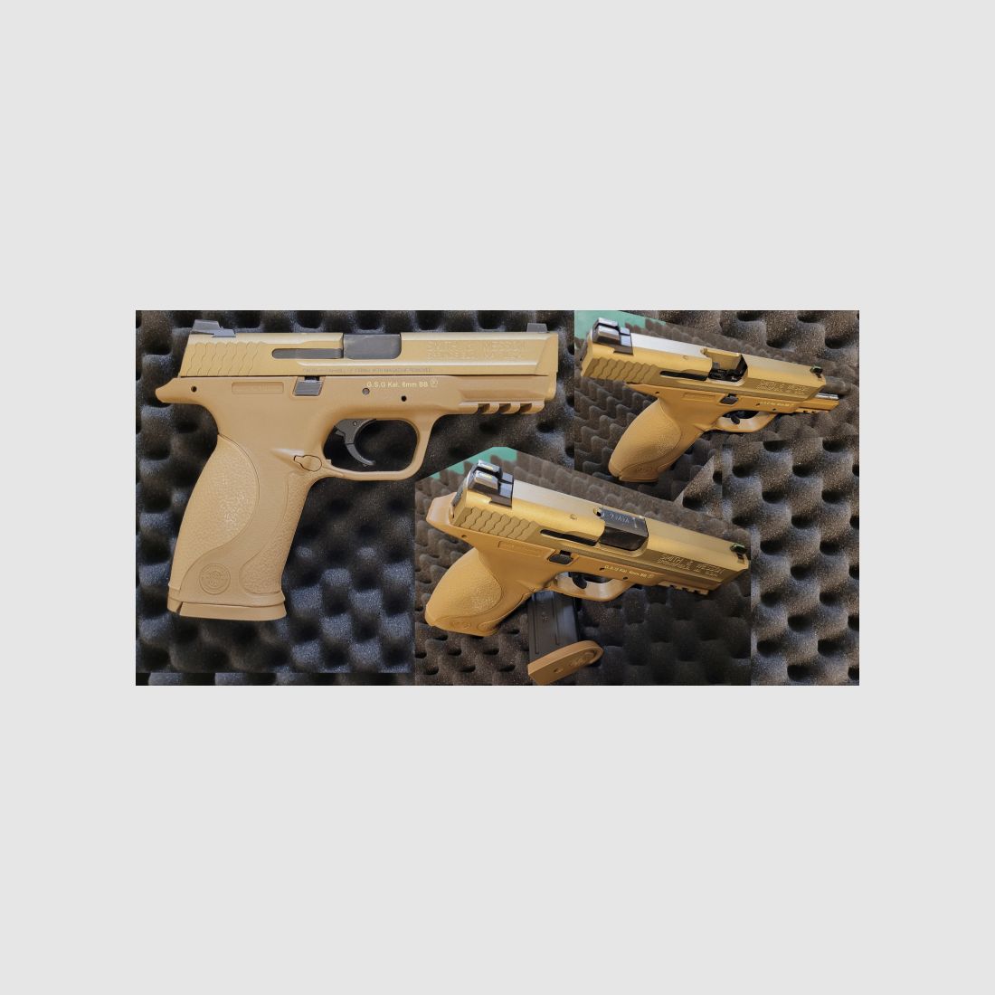 Neuwertig! Airsoft - VFC- Smith & Wesson M&P 9 mit Metallschlitten GBB - Farbe Tan