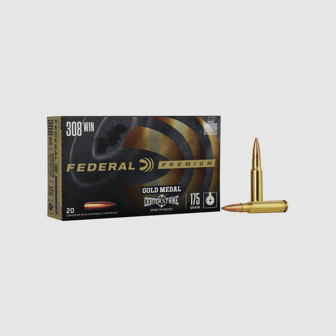 Büchsenmunition FEDERAL Gold Medal CenterStrike – 308 Win. – 175 grains, Bild 1 von 5