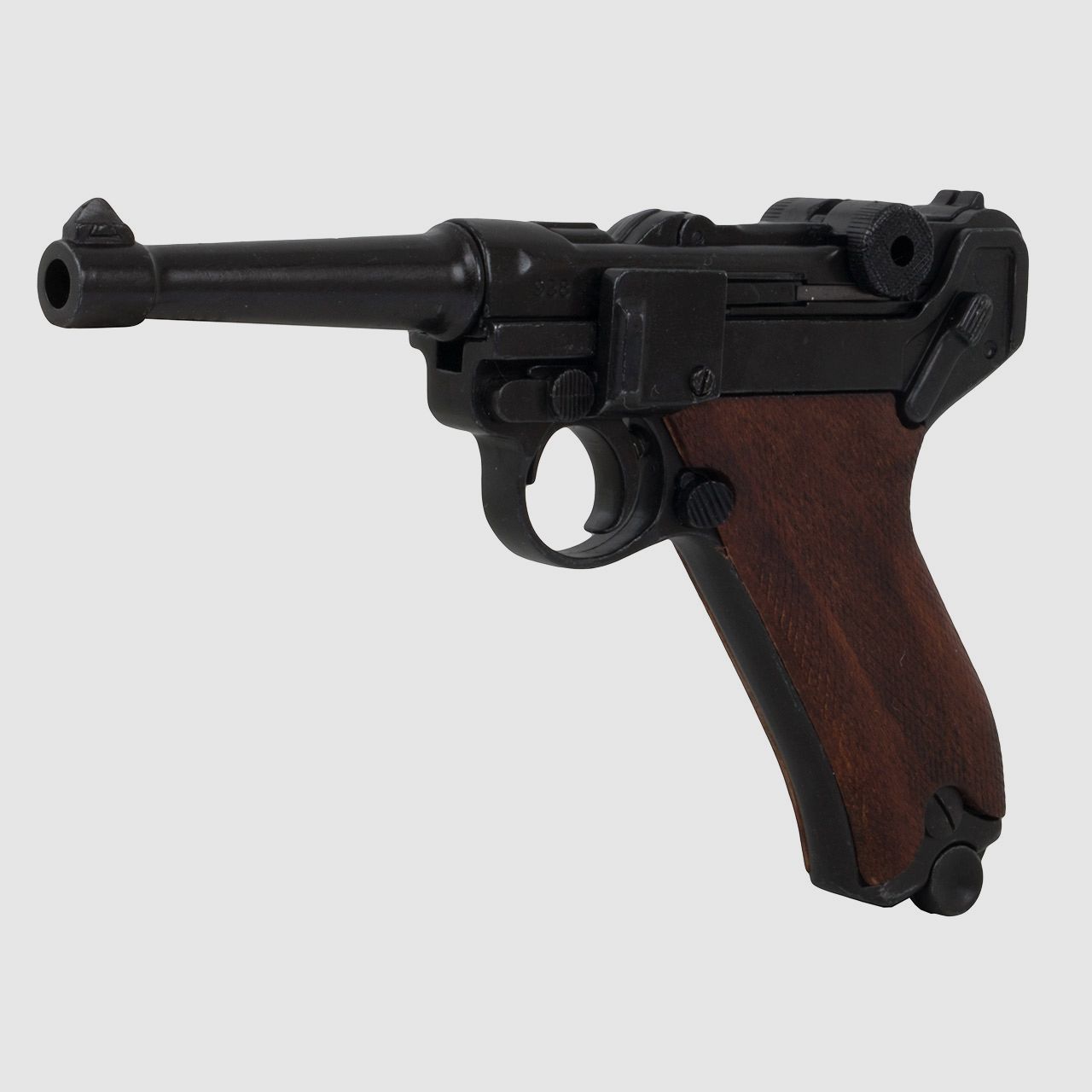 Denix Deko Pistole Denix Parabellum Luger P08 schwarz braune Holzgriffschalen