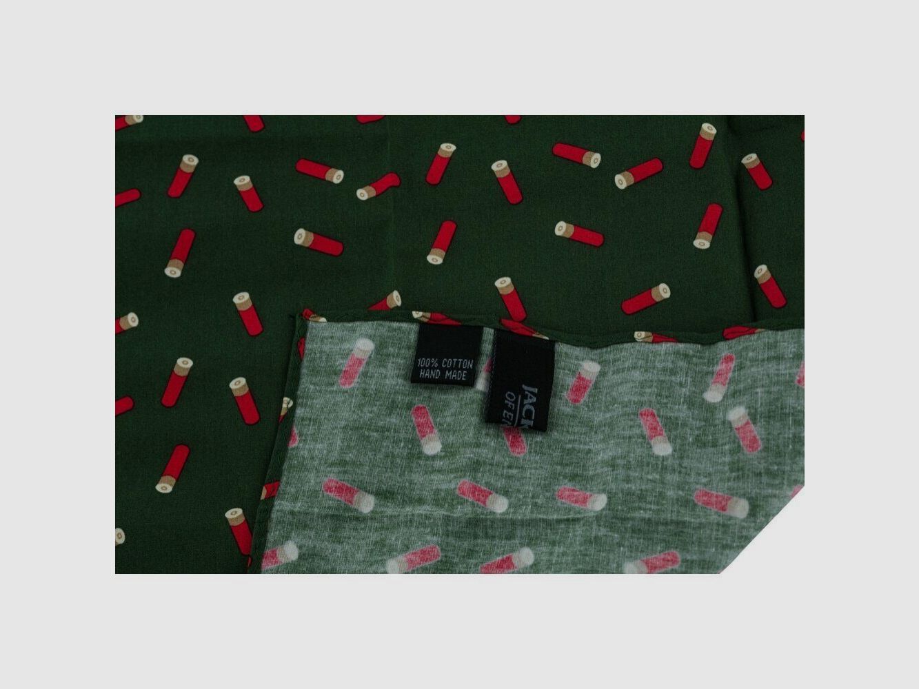 Pañuelos de tela con patrón de cartuchos de caza JP 2 Verdes / 2 Burdeos Diseño de Cartucho, imagen 4 de 7