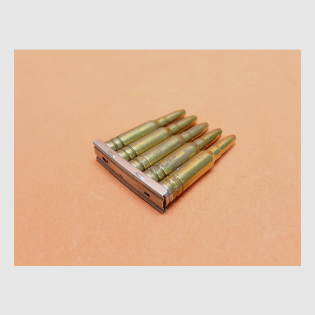 BUND SURPLUS Sammler-/Dekomunition .308Win Exerzierpatrone 7,62x51 BUND/ BGS 5 Stück incl. Ladestreifen FN FAL/G1