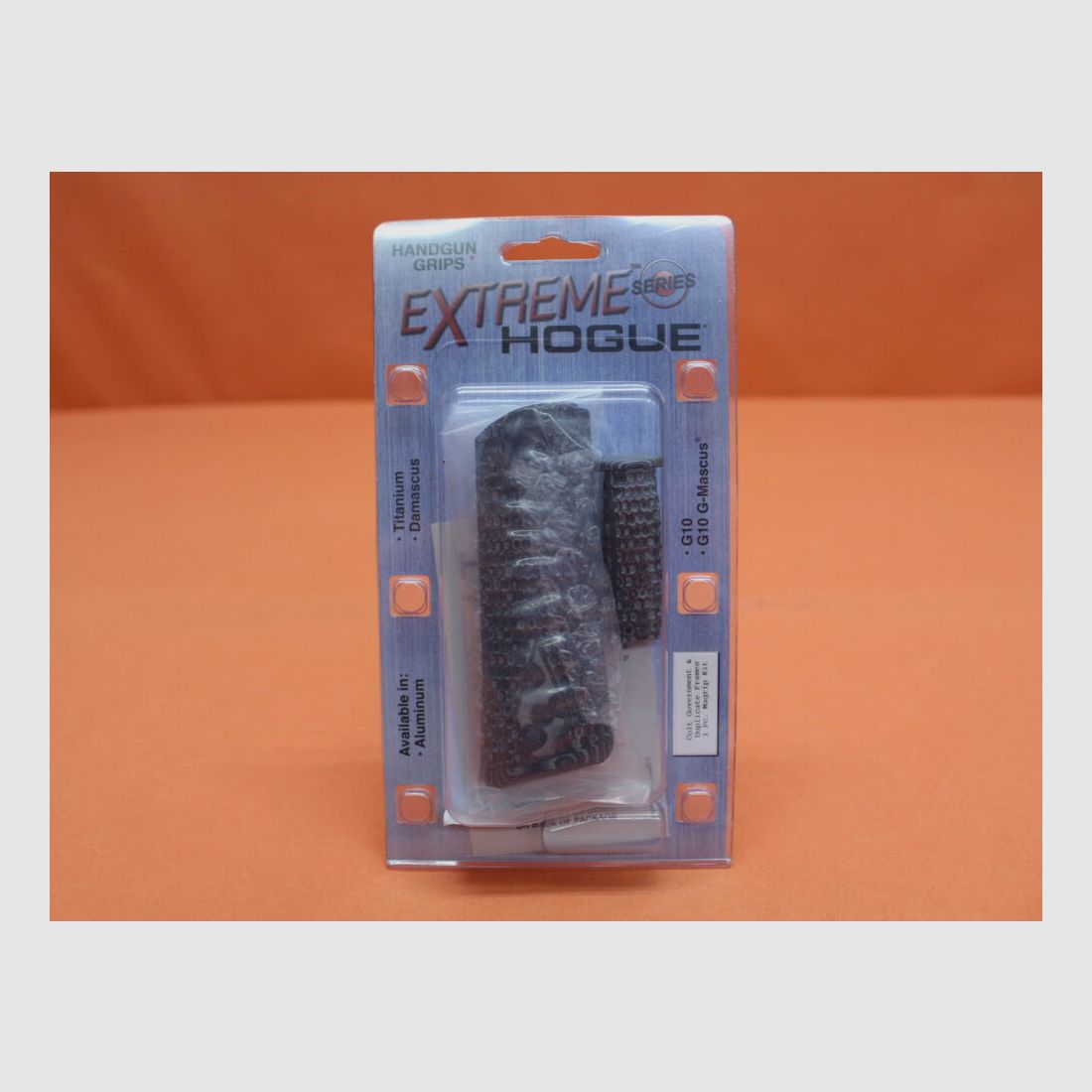 HOGUE Colt 1911: Griffschalen HOGUE (01237-BLKGRY) Magrip Kit G10 (Laminat) G-Mascus Piranha grau/schwarz