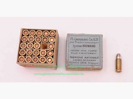 FN Fabrique Nationale Liège Munitions de Pistolet 6,35mm Browning/.25ACP