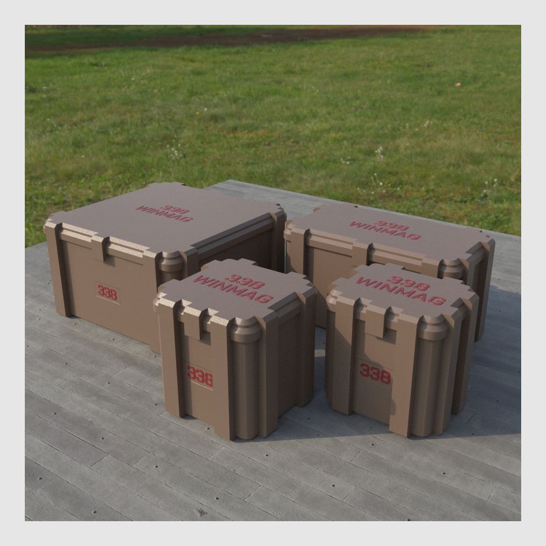 Filamelt ammunition box / .338 Winchester Magnum / 'flip lid' / cartridge box, ammo box, image 4 of 8