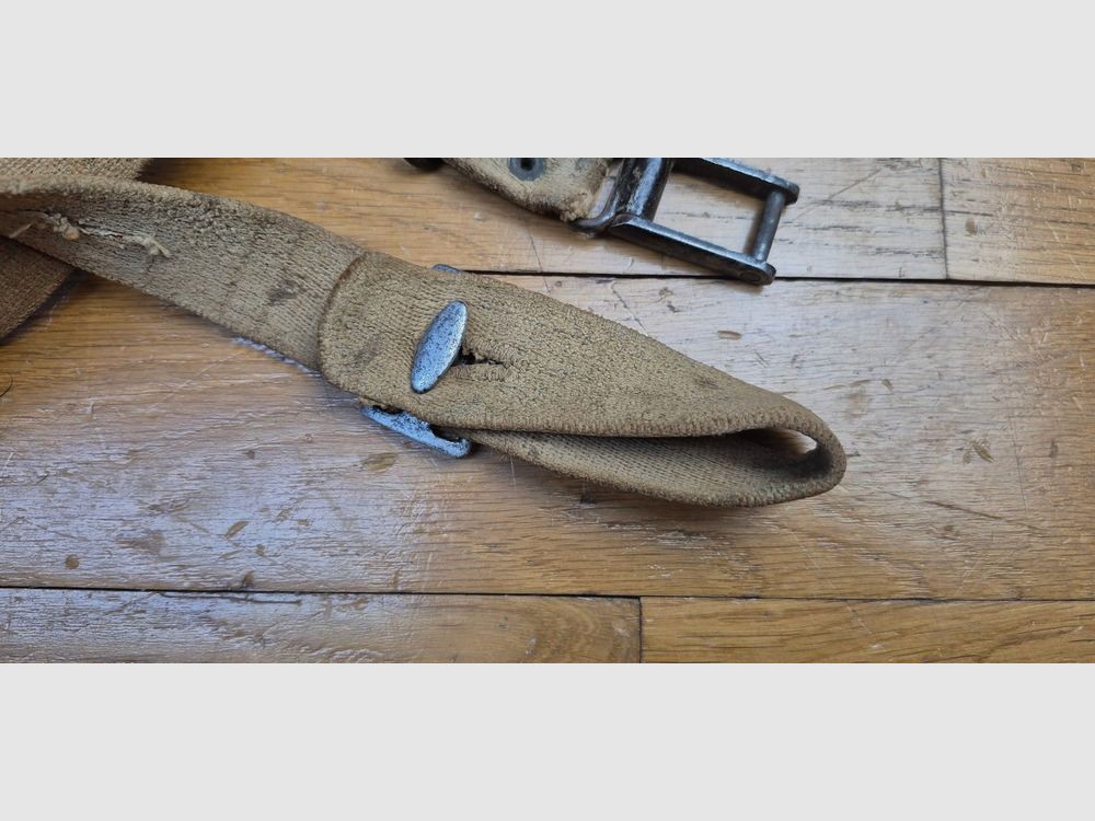 Very rare and beautiful rifle sling for Gewehr G 98K – Period II Reich – Extremely rare ersatz model in fabric – Circa 1917/1918 – Authentic period piece of extreme rarity – BE+ /TBE, image 8 of 9