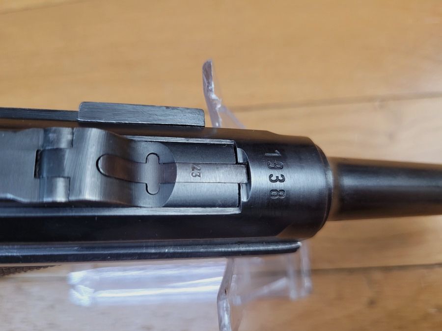 Wyjątkowy pistolet Luger P08 Kriegsmarine – Mniej niż 3900 egzemplarzy – Produkcja Mauser S/42 z 1938 roku – Holster Kriegsmarine i oryginalny klucz – Bardzo rzadki zestaw w doskonałym stanie!, zdjęcie 22 z 42