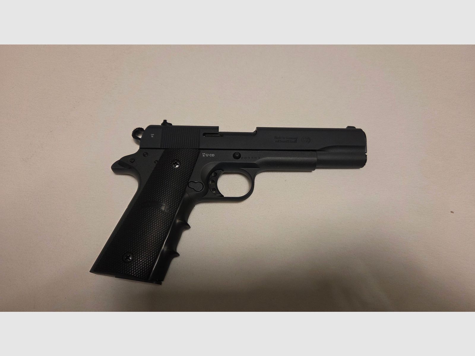 Pistolet d'alarme Melcher ME 1911 Sport 9mm P.A.K. – NEUF – PTB – inclus. mallette