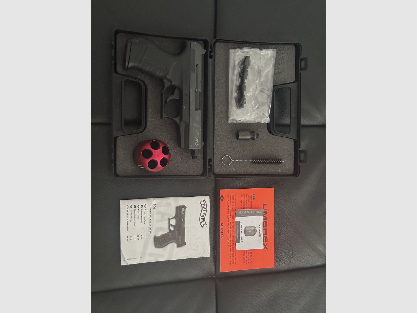 Walther P99 Pistolet à blanc 9mm P.A.K. noir & Umarex gobelet de lancement !