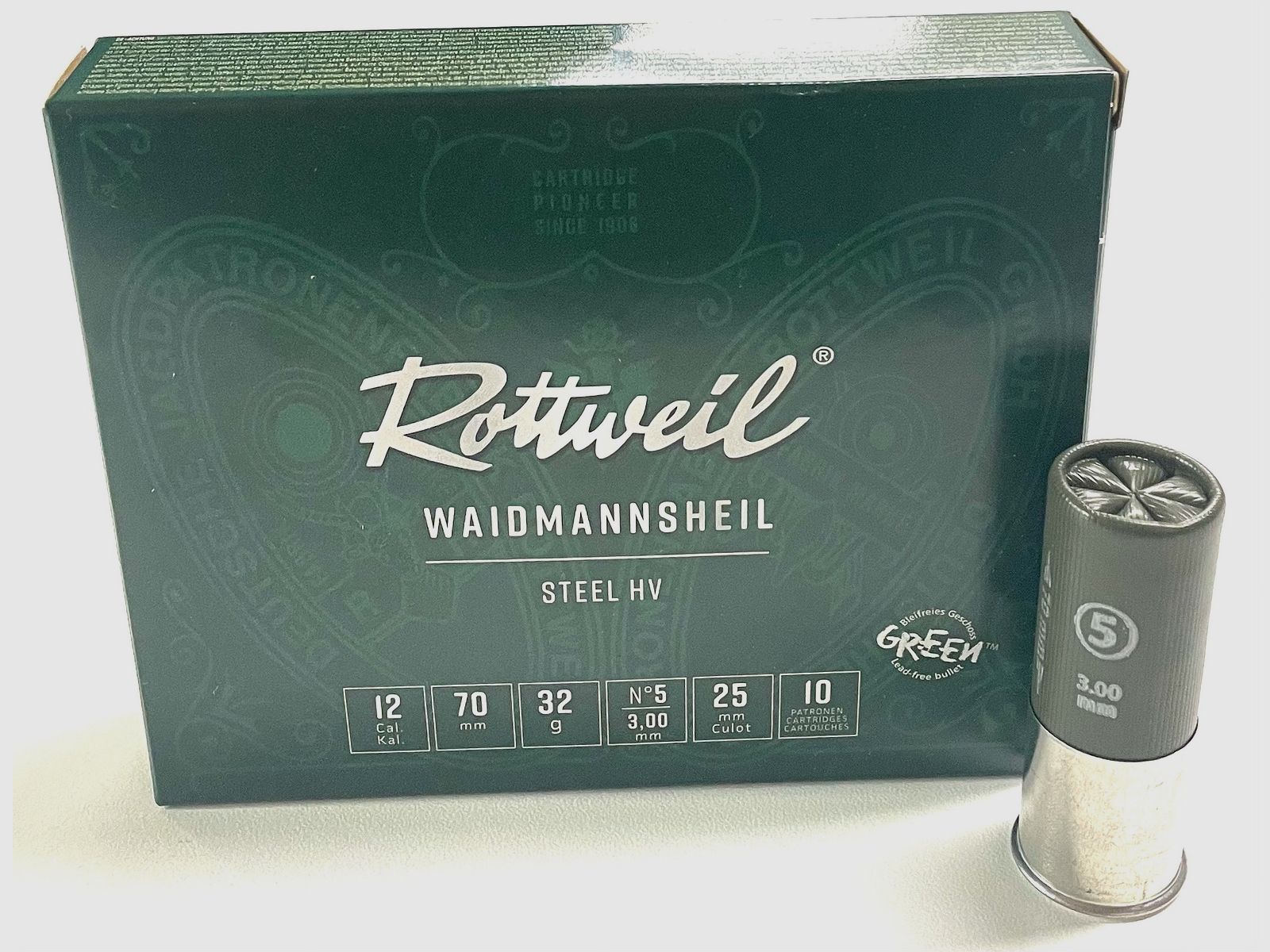 Rottweil 2431745 Waidmannsheil Steel HV 12/70 32g 3,00 mm 10St