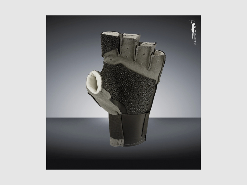Guanto da tiro Simetra nero/grigio sinistro senza dita