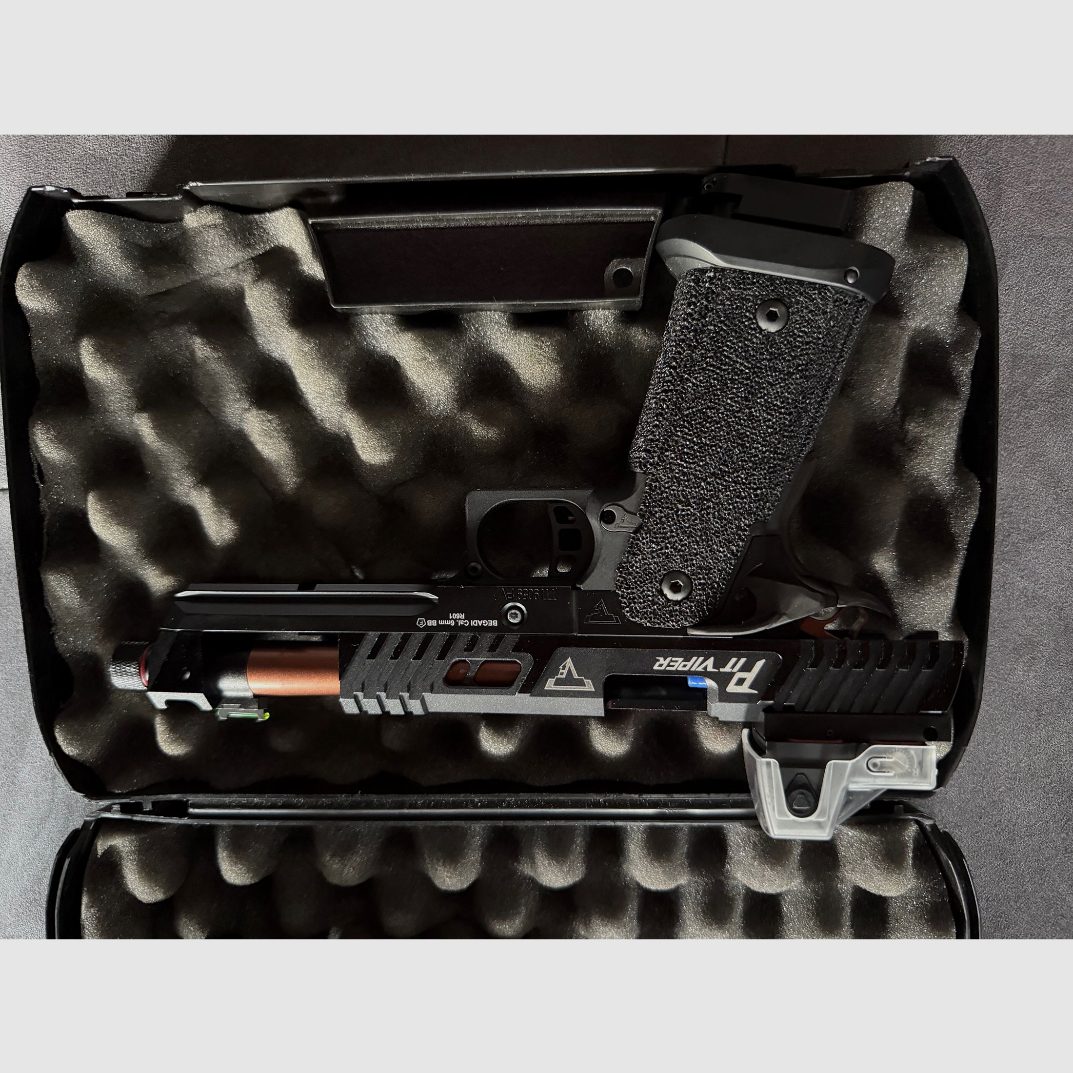 ARMY ARMAMENT TTI PIT VIPER (R601) HICAPA GBB "CNC, BEGADI UPGRADE VERSION" -SCHWARZ