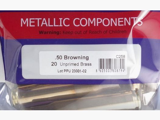 PPU Prvi Partizan Hülsen Kal. .50 bmg (12,7x99) mit Boxerzündung #C258