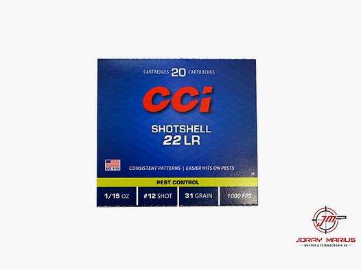 .22lr CCI cartouche à grenaille N° 12 31gr