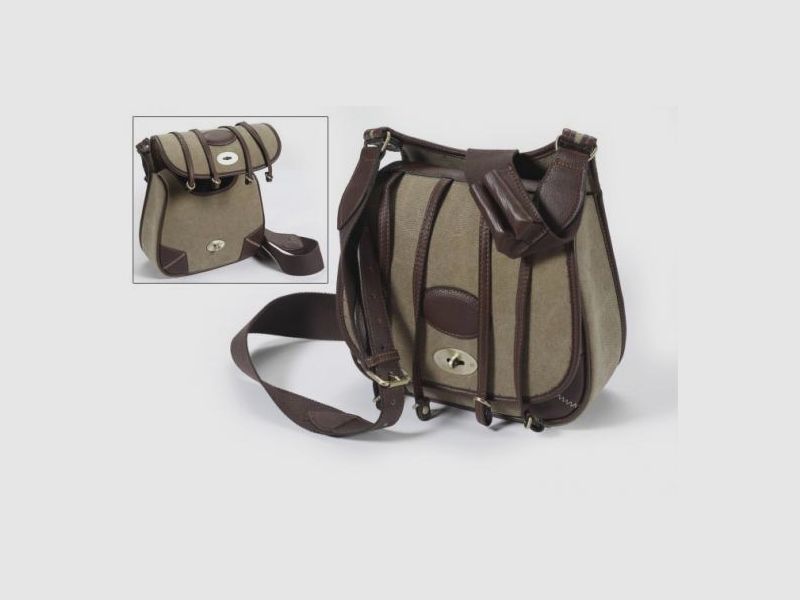 Fritzmann Jagdtasche aus schlammfarbigen Segeltuch
