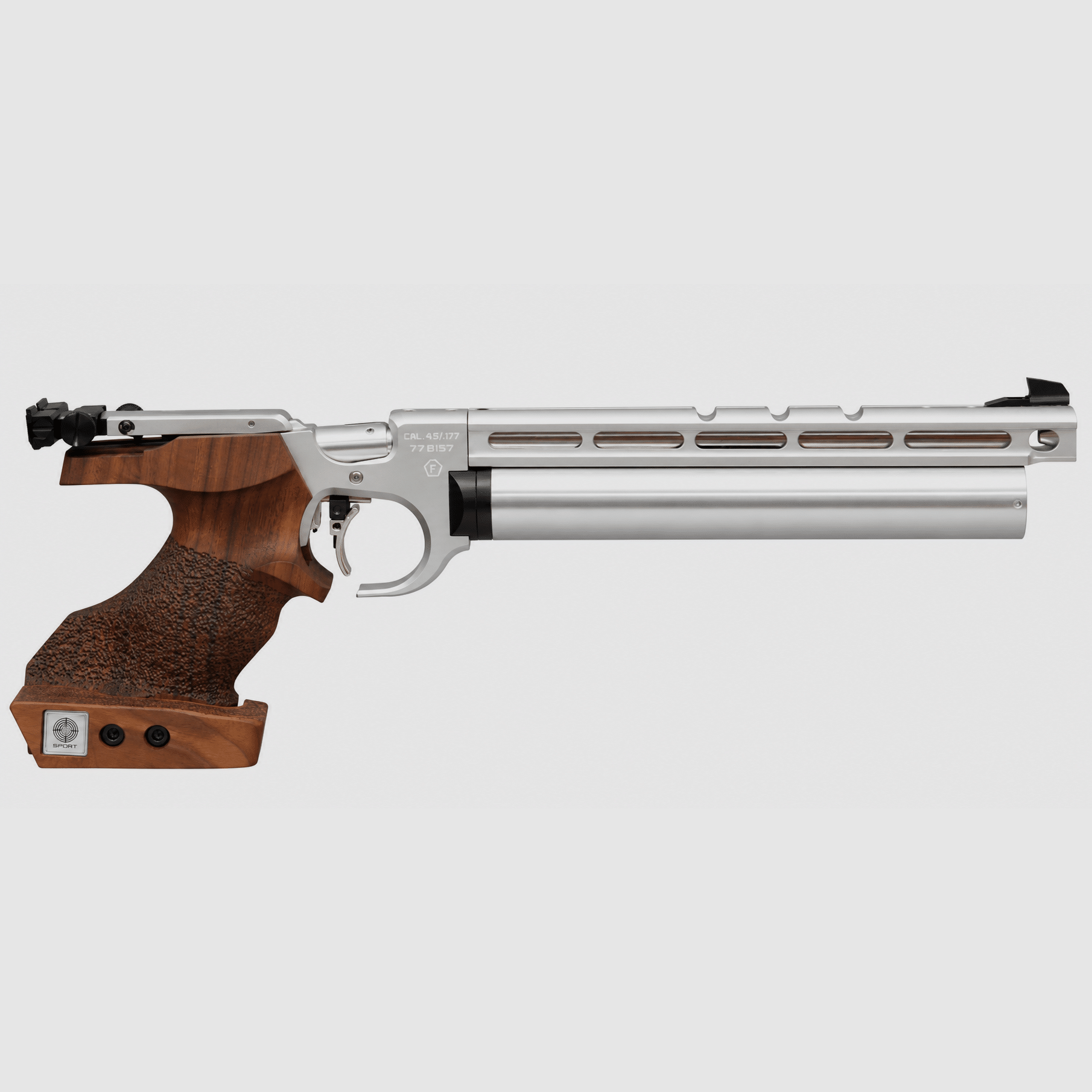 Steyr EVO 10 – Silber – 4.5mm / .177 – Holzgriff
