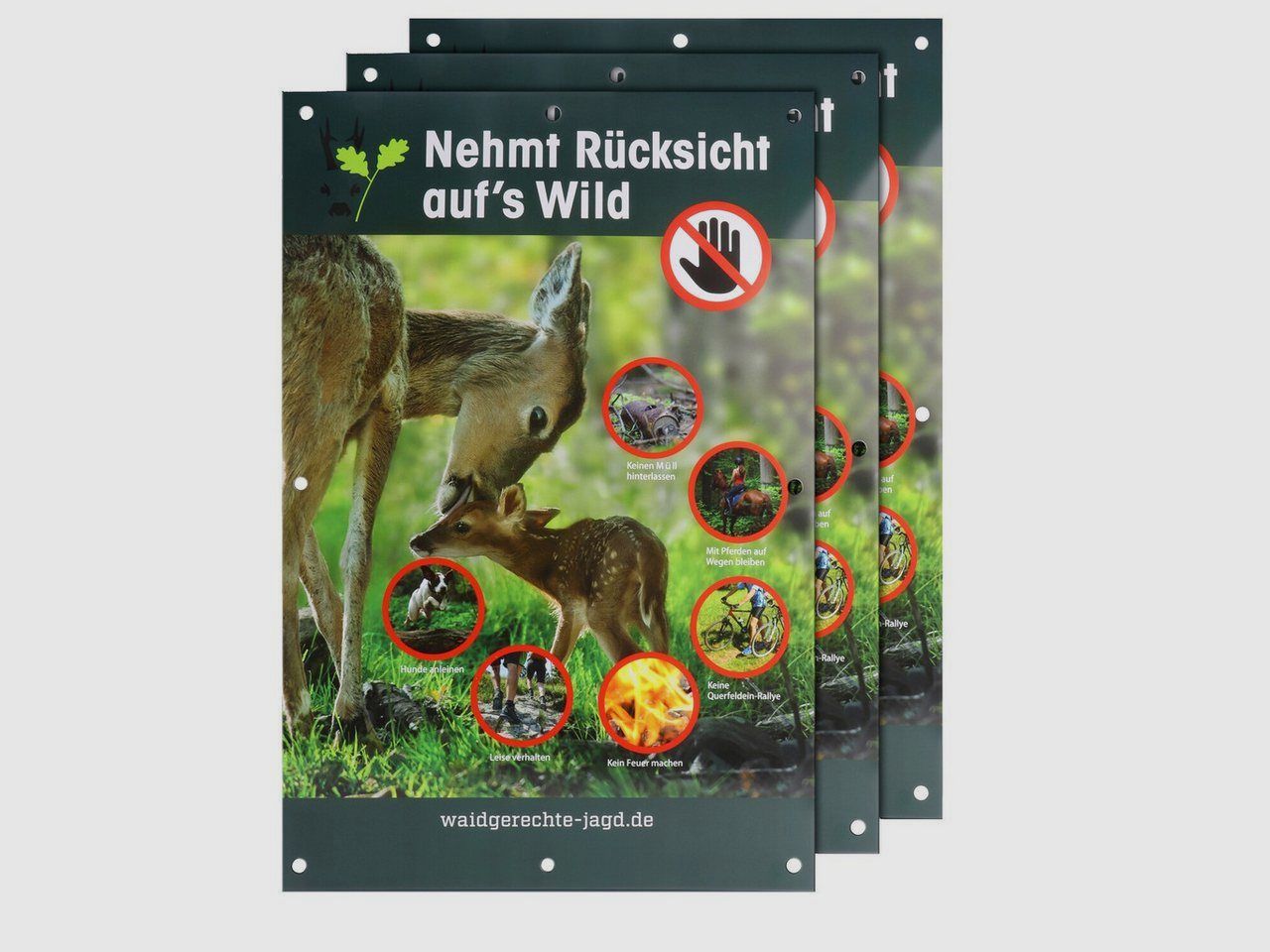 Cartel "Ten cuidado con la fauna" - paquete de 3