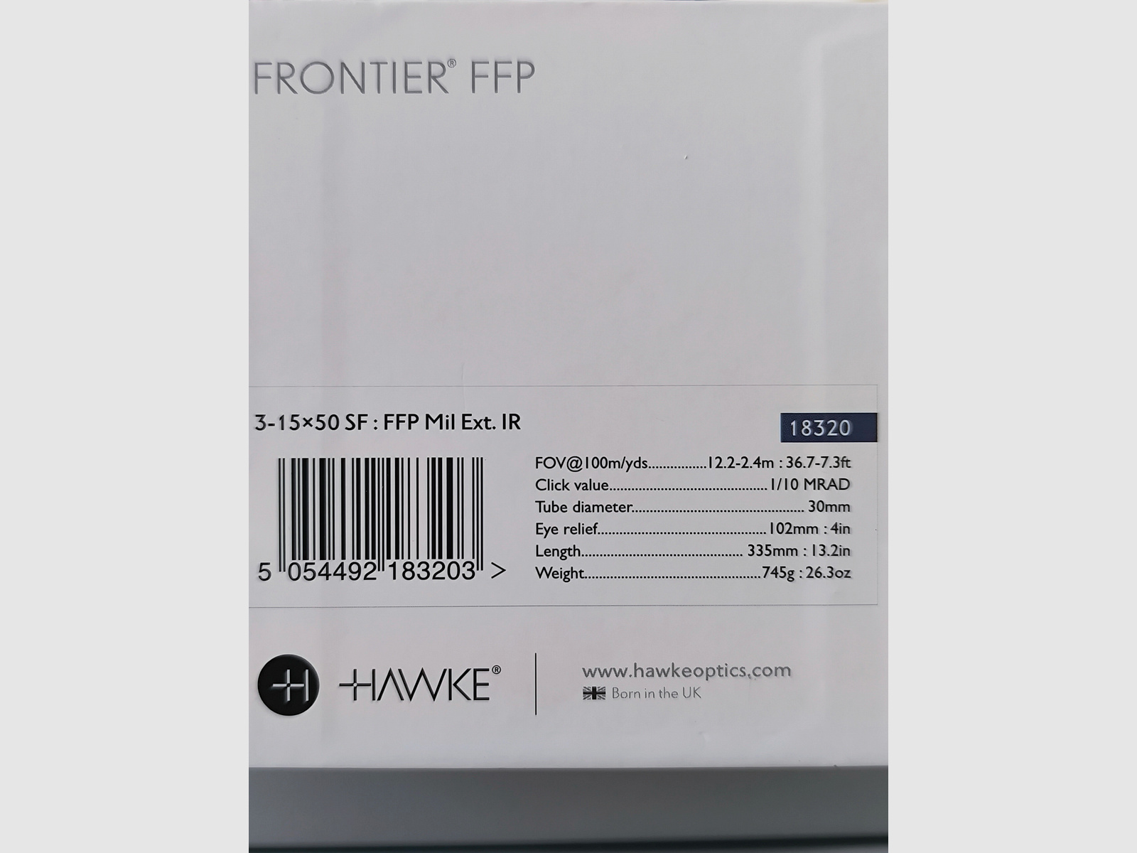 Zielfernrohr Hawke Frontier 3-15X50 SF FFP Mil Ext. IR 