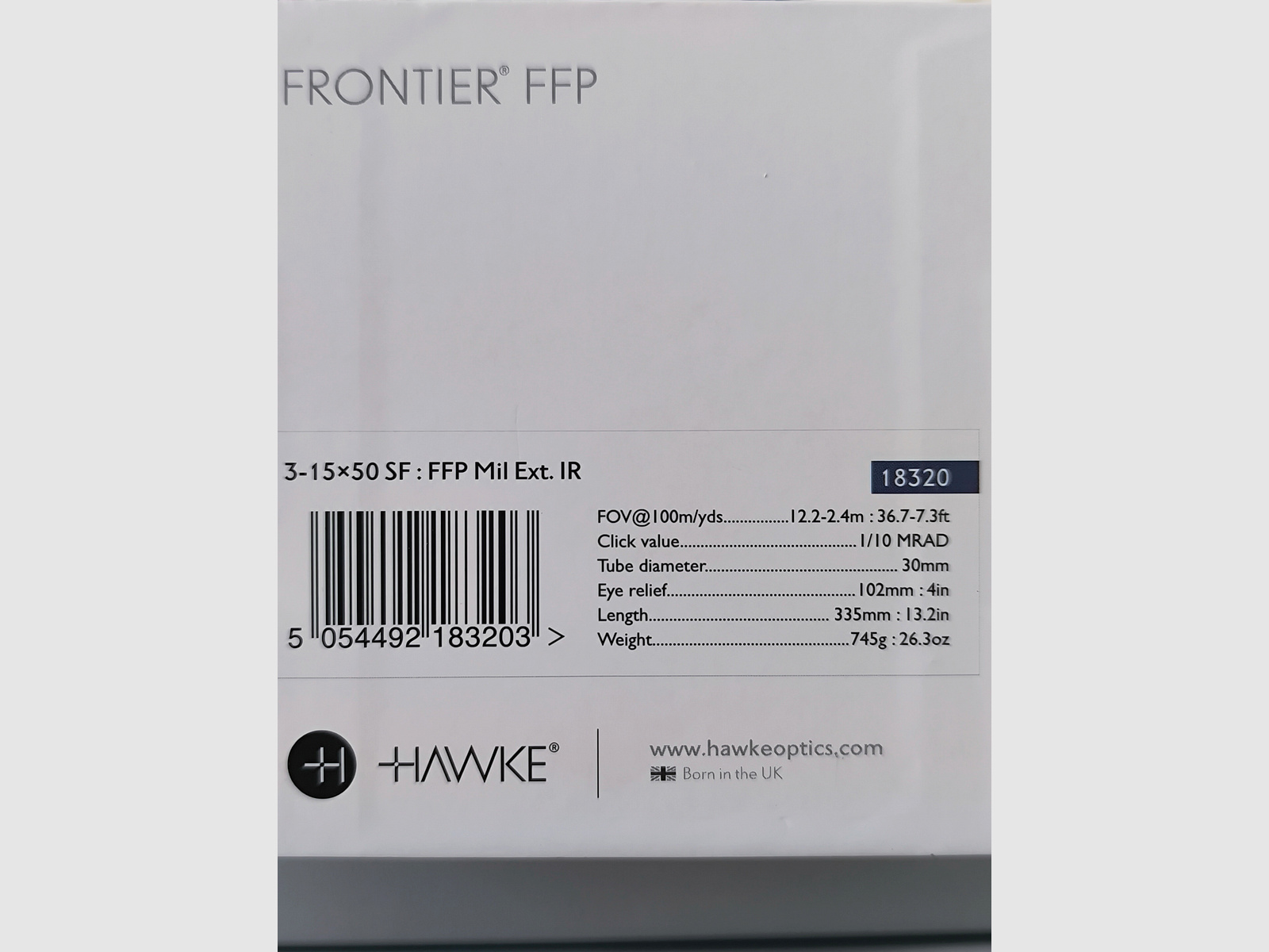 Zielfernrohr Hawke Frontier 3-15X50 FFP Mil Ext. IR  SF