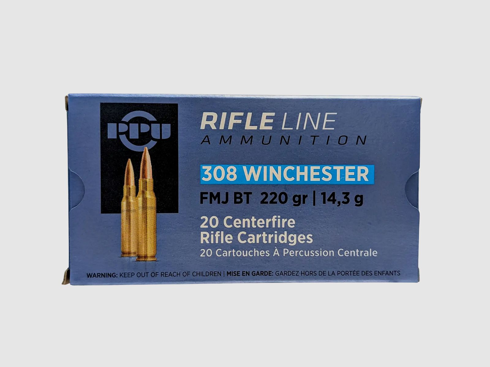 PPU calibre .308Win FMJ BT 220gr 20 disparos