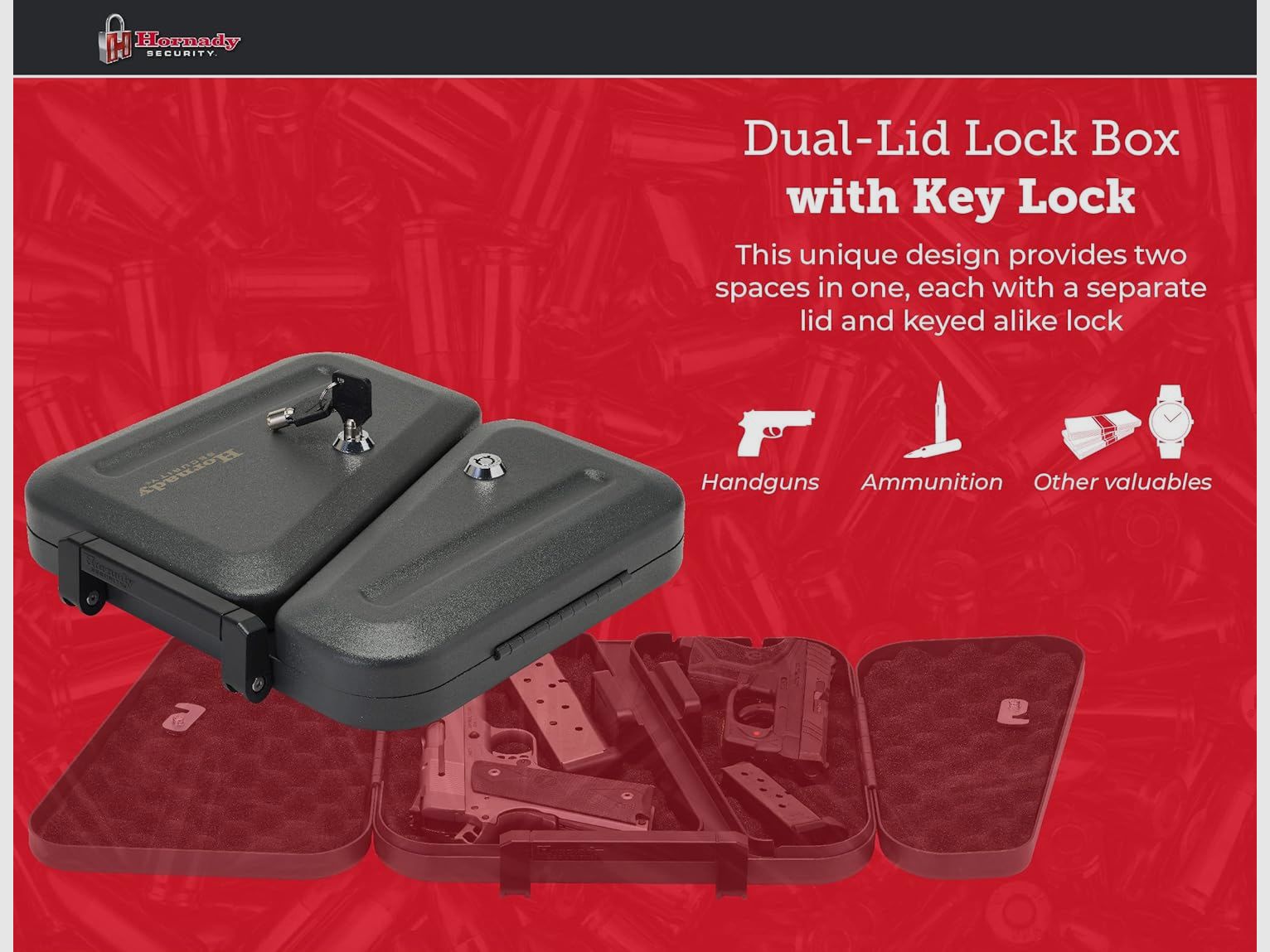 Caja de seguridad Hornady DUAL-LID con cerradura