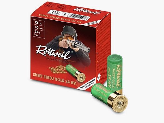 Rottweil Skeet Streu Gold HV Sportschrot .12/70 24G #9 (2,0mm) 25 Patronen