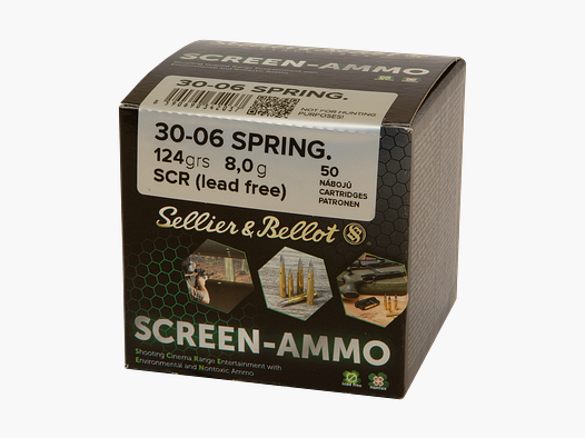 Sellier & Bellot Rifle Ammunition SCREEN-Ammo .30-06 Spring 8g Screen (Lead Free) Bulk Pack