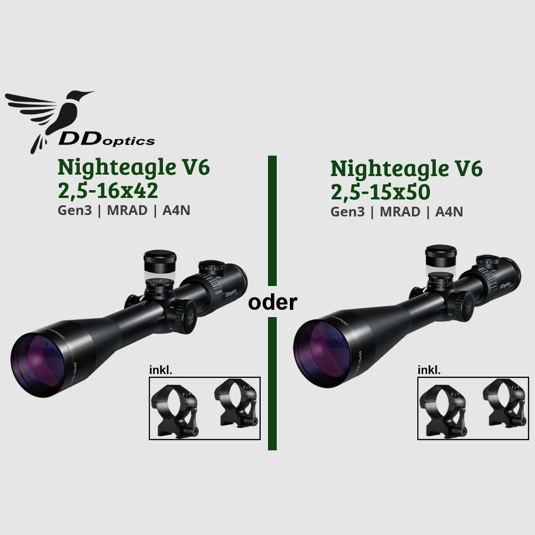 Bergara B14 B&H Prohunter Flex SINISTRO calcio, DDoptics Nighteagle montato / Opzionale: silenziatore Brenner