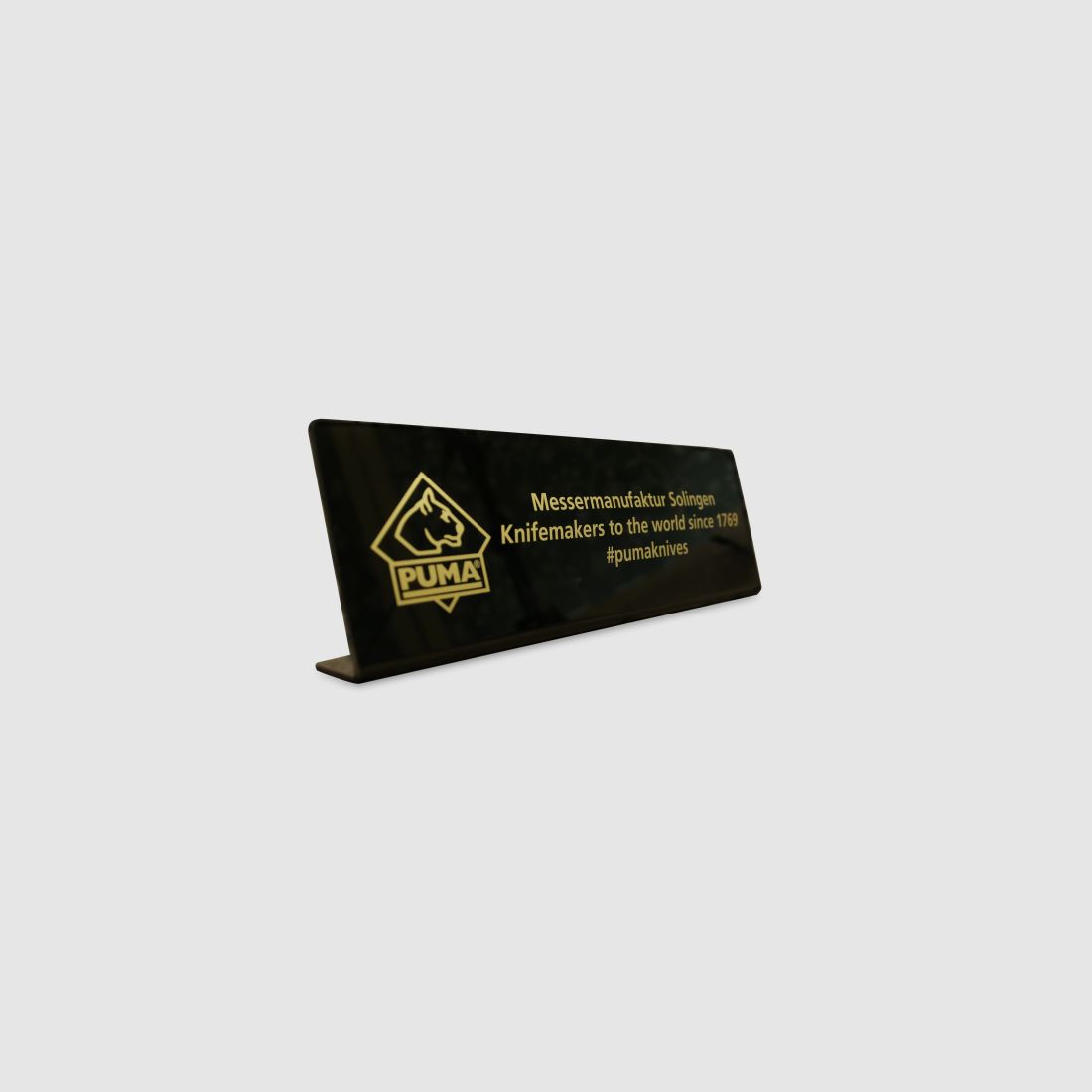 Thekendisplay / Aufsteller schwarz "Knifemakers to the world"