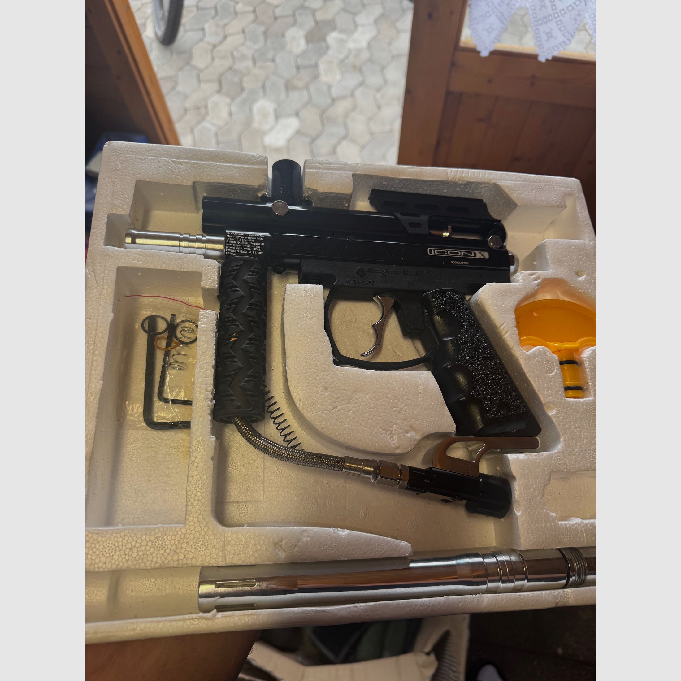 Paintball pistol with some accessories