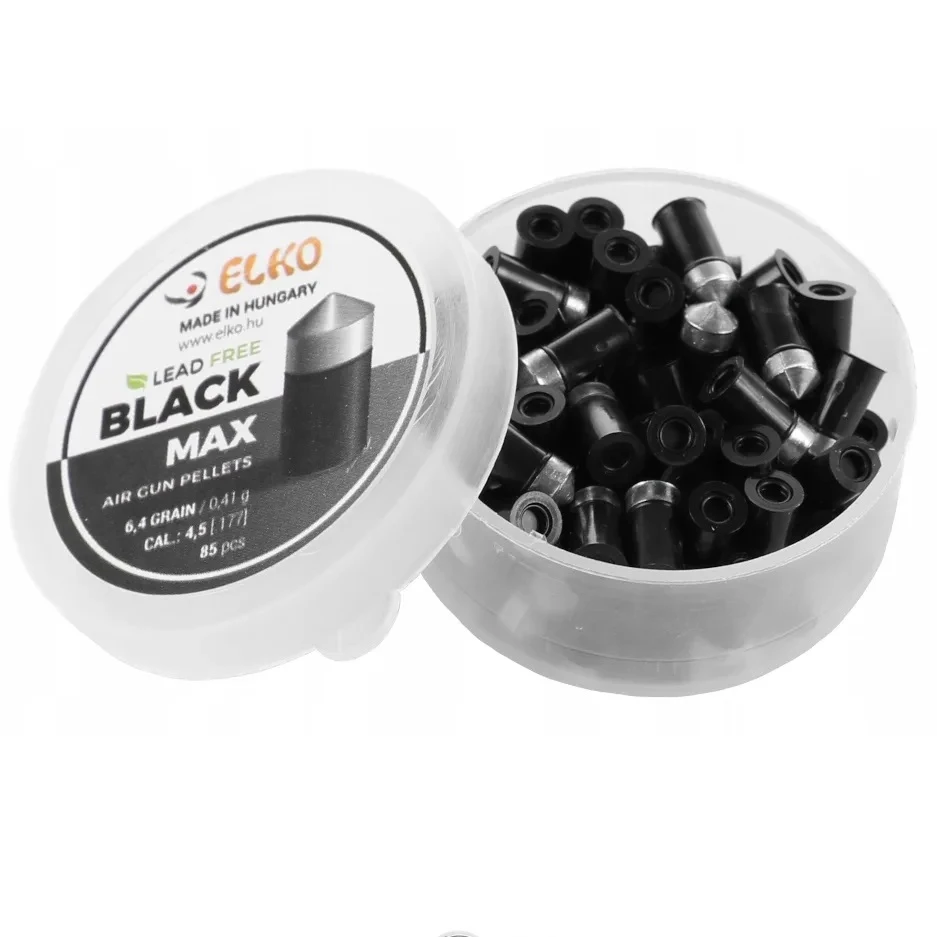 Steel shot, lead-free, Teflon-coated Elko MAX 4.5 mm 0.41 g pointed 85 pcs black