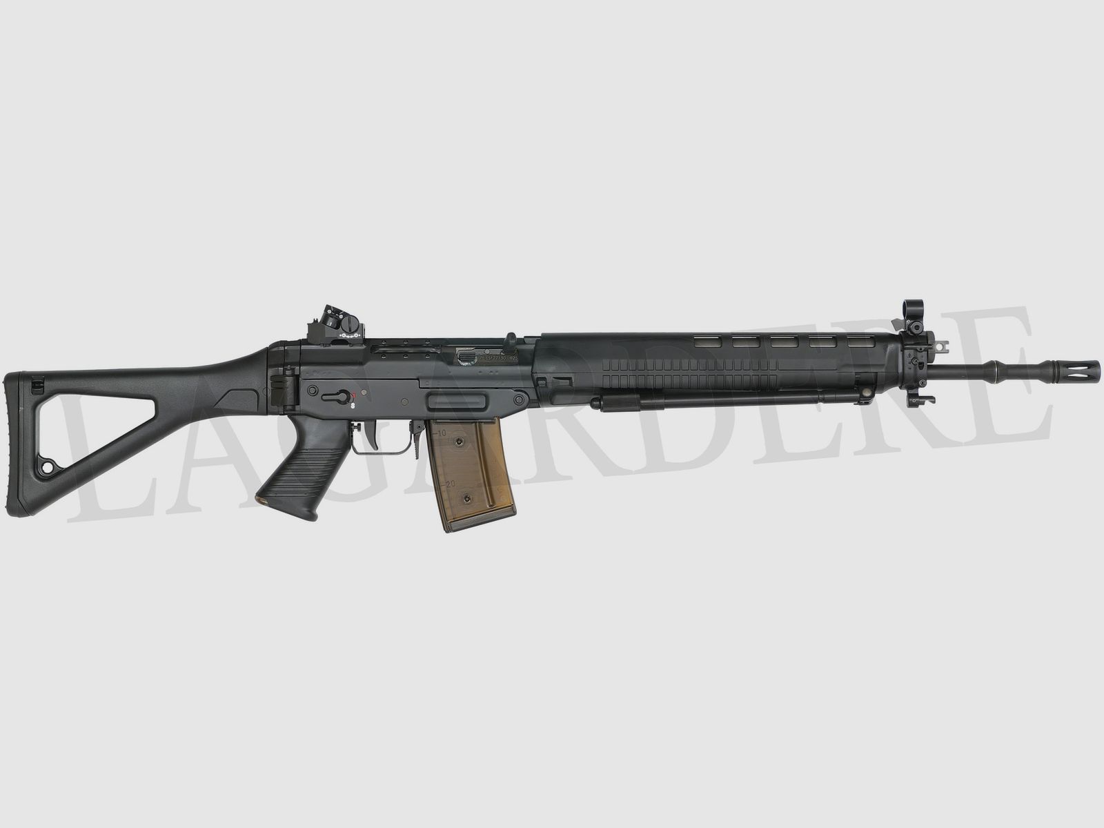 SIG-SAUER PE 90 BLACK SPECIAL MIT VERSTELLBAREM ZWEIBEIN (SELBSTLADEFUSIL)