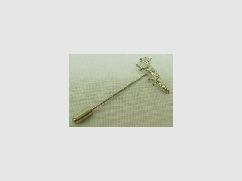 Krawattennadel Fuchs - 23mm,versilbert,lange Nadel