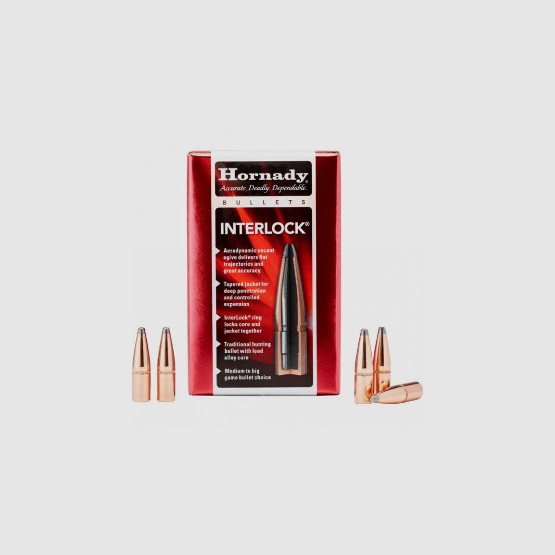 HORNADY BULLETS - .INTERLOCK SP - .30/.308 - 180GRS - 100 PIECES