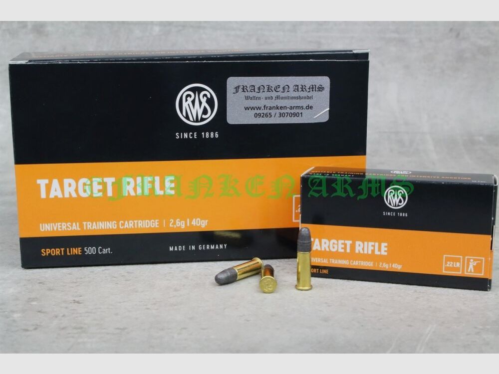 RWS Target Rifle .22 l.r. 40gr. 2,6g 50 Stück Staffelpreise