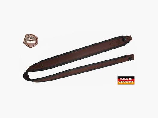 Sangle de fusil AKAH en cuir d'élan avec bouton de sangle à pression