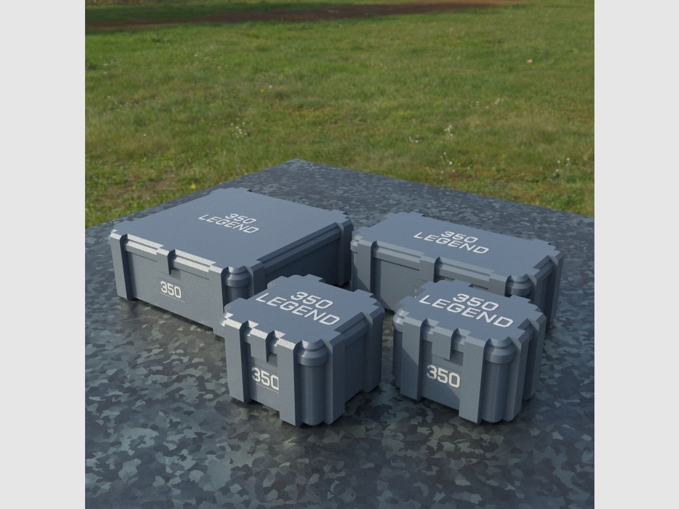 Filamelt ammunition box / .350 Legend / 'flip lid' / cartridge box, ammo box
