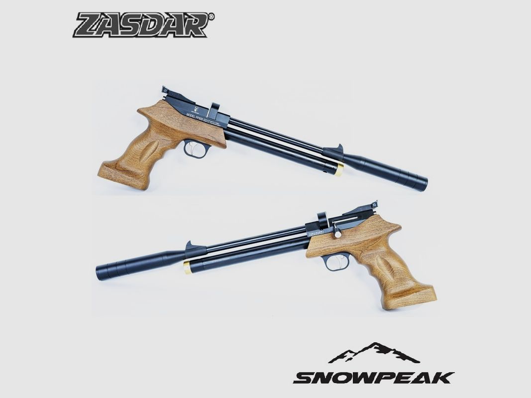 PCP-Pistole Snowpeak – Zasdar PP800 Mehrschuss mit Schalldämpfer und Regler Kal. 5,5 mm Diabolos